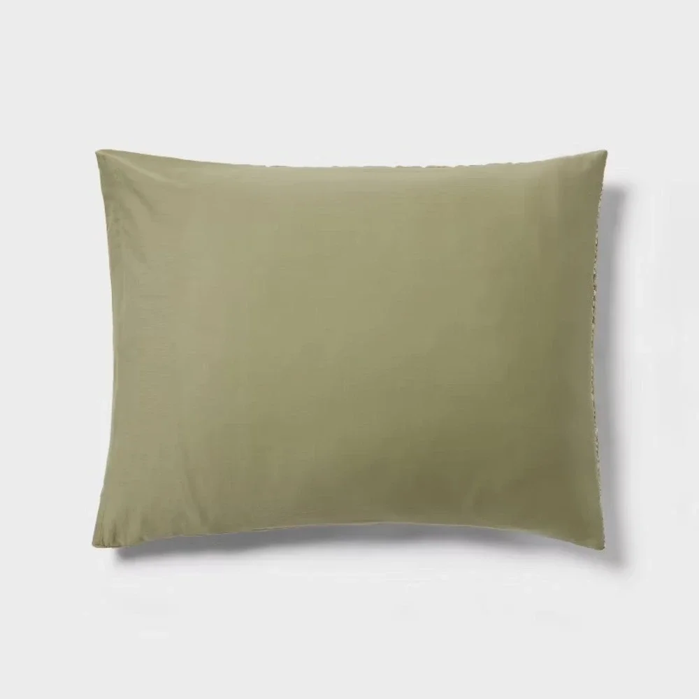 King Yarn Dye Crinkle Grid Quilt Sham Moss Green - Threshold™